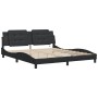 Estructura de cama con luz LED cuero sintético negro 180x200 cm de vidaXL, Camas y somieres - Ref: Foro24-3214124, Precio: 22...