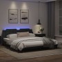 Bed frame with LED light black synthetic leather 180x200 cm by vidaXL, Beds and slatted bases - Ref: Foro24-3214124, Price: 2...