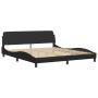 Estructura de cama con luz LED cuero sintético negro 180x200 cm de vidaXL, Camas y somieres - Ref: Foro24-3214124, Precio: 22...