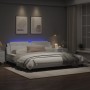 Bed frame with LED lights white synthetic leather 200x200 cm by vidaXL, Beds and slatted bases - Ref: Foro24-3214132, Price: ...