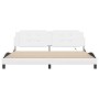 Bed frame with LED lights white synthetic leather 200x200 cm by vidaXL, Beds and slatted bases - Ref: Foro24-3214132, Price: ...