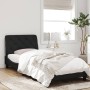 Bed frame with black velvet headboard 90x190 cm by vidaXL, Beds and slatted bases - Ref: Foro24-3207895, Price: 139,99 €, Dis...