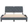 Dark gray velvet bed frame with headboard 120x200 cm by vidaXL, Beds and slatted bases - Ref: Foro24-3207912, Price: 182,72 €...