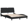 Bed frame with black velvet headboard 140x200 cm by vidaXL, Beds and slatted bases - Ref: Foro24-3207925, Price: 200,93 €, Di...