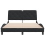 Bed frame with black velvet headboard 140x200 cm by vidaXL, Beds and slatted bases - Ref: Foro24-3207925, Price: 200,93 €, Di...