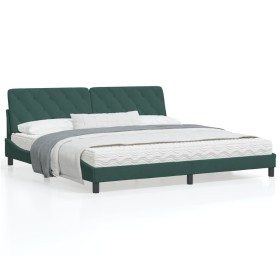 Estructura cama con cabecero terciopelo verde oscuro 200x200 cm de vidaXL, Camas y somieres - Ref: Foro24-3207944, Precio: 26...