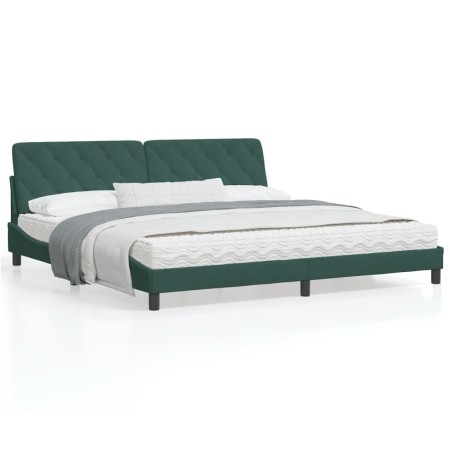 Dark green velvet bed frame with headboard 200x200 cm by vidaXL, Beds and slatted bases - Ref: Foro24-3207944, Price: 260,61 ...