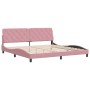 Estructura de cama con cabecero de terciopelo rosa 200x200 cm de vidaXL, Camas y somieres - Ref: Foro24-3207946, Precio: 237,...