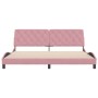 Estructura de cama con cabecero de terciopelo rosa 200x200 cm de vidaXL, Camas y somieres - Ref: Foro24-3207946, Precio: 237,...