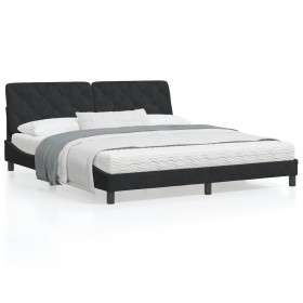 Estructura de cama con luz LED terciopelo negro 180x200 cm de vidaXL, Camas y somieres - Ref: Foro24-3214179, Precio: 253,99 ...