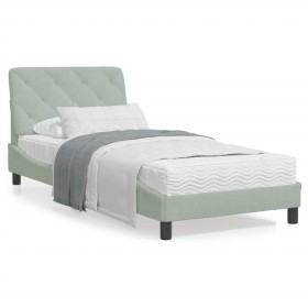 Estructura cama con luces LED terciopelo gris claro 90x190 cm de vidaXL, Camas y somieres - Ref: Foro24-3213825, Precio: 163,...