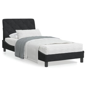 Estructura de cama con luces LED terciopelo negro 90x200 cm de vidaXL, Camas y somieres - Ref: Foro24-3213833, Precio: 156,99...