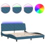 Estructura de cama con luces LED terciopelo azul 180x200 cm de vidaXL, Camas y somieres - Ref: Foro24-3213871, Precio: 253,99...