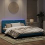 Estructura de cama con luces LED terciopelo azul 180x200 cm de vidaXL, Camas y somieres - Ref: Foro24-3213871, Precio: 253,99...