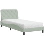 Cama con colchón terciopelo gris claro 80x200 cm de vidaXL, Camas y somieres - Ref: Foro24-3208622, Precio: 257,69 €, Descuen...