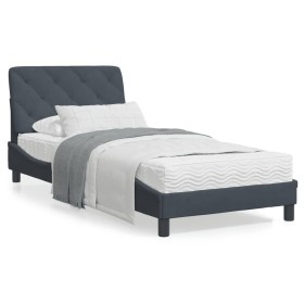 Bed with dark gray velvet mattress 90x190 cm by vidaXL, Beds and slatted bases - Ref: Foro24-3208629, Price: 265,33 €, Discou...