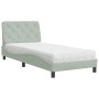 Bed with light gray velvet mattress 90x200 cm by vidaXL, Beds and slatted bases - Ref: Foro24-3208634, Price: 283,26 €, Disco...