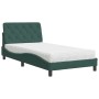 Bed with dark green velvet mattress 100x200 cm by vidaXL, Beds and slatted bases - Ref: Foro24-3208643, Price: 293,56 €, Disc...