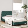 Bed with dark green velvet mattress 100x200 cm by vidaXL, Beds and slatted bases - Ref: Foro24-3208643, Price: 293,56 €, Disc...