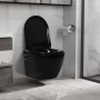 Rimless wall-mounted toilet with black ceramic bidet function by vidaXL, Bathrooms - Ref: Foro24-145782, Price: 223,85 €, Dis...