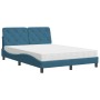 Bed with blue velvet mattress 140x200 cm by vidaXL, Beds and slatted bases - Ref: Foro24-3208662, Price: 438,87 €, Discount: %