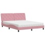 Cama con colchón terciopelo rosa 160x200 cm de vidaXL, Camas y somieres - Ref: Foro24-3208669, Precio: 525,01 €, Descuento: %