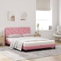 Cama con colchón terciopelo rosa 160x200 cm de vidaXL, Camas y somieres - Ref: Foro24-3208669, Precio: 525,01 €, Descuento: %