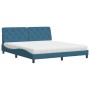 Cama con colchón terciopelo azul 180x200 cm de vidaXL, Camas y somieres - Ref: Foro24-3208674, Precio: 488,43 €, Descuento: %