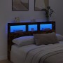 Headboard with LED light smoked oak 160x17x102 cm by vidaXL, Headboards and footboards - Ref: Foro24-839207, Price: 101,99 €,...