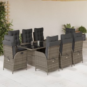 Garden dining set 9 pieces and gray synthetic rattan cushions by vidaXL, Garden sets - Ref: Foro24-3213122, Price: 1,00 €, Di...