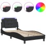 Estructura cama con luces LED cuero sintético negro 80x200 cm de vidaXL, Camas y somieres - Ref: Foro24-3214068, Precio: 135,...