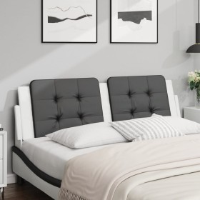 Cabecero de cama acolchado cuero sintético negro blanco 160 cm de vidaXL, Cabeceros y pies de cama - Ref: Foro24-374872, Prec...