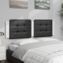 Cabecero de cama acolchado cuero sintético negro blanco 160 cm de vidaXL, Cabeceros y pies de cama - Ref: Foro24-374872, Prec...