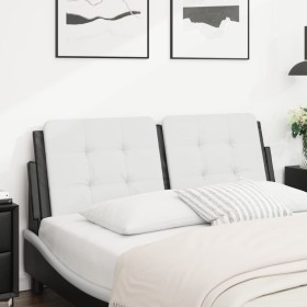 White black synthetic leather padded bed headboard 140 cm by vidaXL, Headboards and footboards - Ref: Foro24-374864, Price: 4...