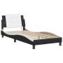 Estructura cama con LED cuero sintético negro y blanco 90x190cm de vidaXL, Camas y somieres - Ref: Foro24-3214080, Precio: 14...