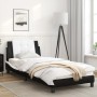 Bed frame with LED black and white synthetic leather 90x190cm by vidaXL, Beds and slatted bases - Ref: Foro24-3214080, Price:...