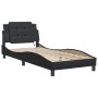 Bed frame with LED lights black synthetic leather 90x200 cm by vidaXL, Beds and slatted bases - Ref: Foro24-3214082, Price: 1...