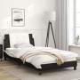 Estructura cama con LED cuero sintético negro blanco 100x200 cm de vidaXL, Camas y somieres - Ref: Foro24-3214094, Precio: 14...