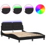 Estructura cama con luces LED cuero sintético negro 120x200 cm de vidaXL, Camas y somieres - Ref: Foro24-3214096, Precio: 174...