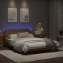 Bed frame with LED cappuccino synthetic leather 140x190 cm by vidaXL, Beds and slatted bases - Ref: Foro24-3214107, Price: 21...