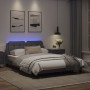 Bed frame with LED lights gray synthetic leather 140x200 cm by vidaXL, Beds and slatted bases - Ref: Foro24-3214113, Price: 1...