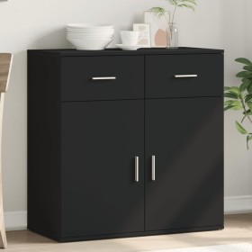 Engineered wood black sideboard 79x38x80 cm by vidaXL, Sideboards - Ref: Foro24-840521, Price: 97,61 €, Discount: %