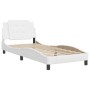 Estructura de cama cabecero cuero sintético blanco 100x200 cm de vidaXL, Camas y somieres - Ref: Foro24-3208164, Precio: 139,...