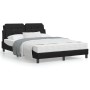 Bed frame with headboard black synthetic leather 120x200cm by vidaXL, Beds and slatted bases - Ref: Foro24-3208170, Price: 16...