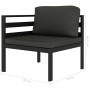 Modular corner sofa 1 unit with anthracite aluminum cushions by vidaXL, Modular outdoor sofas - Ref: Foro24-49239, Price: 265...