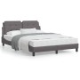 Bed frame with headboard gray synthetic leather 140x200cm by vidaXL, Beds and slatted bases - Ref: Foro24-3208187, Price: 185...