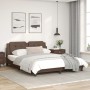 Brown synthetic leather headboard bed frame 160x200 cm by vidaXL, Beds and slatted bases - Ref: Foro24-3208193, Price: 213,64...