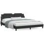 Bed frame with headboard black synthetic leather 180x200cm by vidaXL, Beds and slatted bases - Ref: Foro24-3208198, Price: 19...