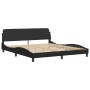 Bed frame with headboard black synthetic leather 180x200cm by vidaXL, Beds and slatted bases - Ref: Foro24-3208198, Price: 19...