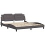 Estructura de cama con cabecero cuero sintético gris 180x200cm de vidaXL, Camas y somieres - Ref: Foro24-3208201, Precio: 226...